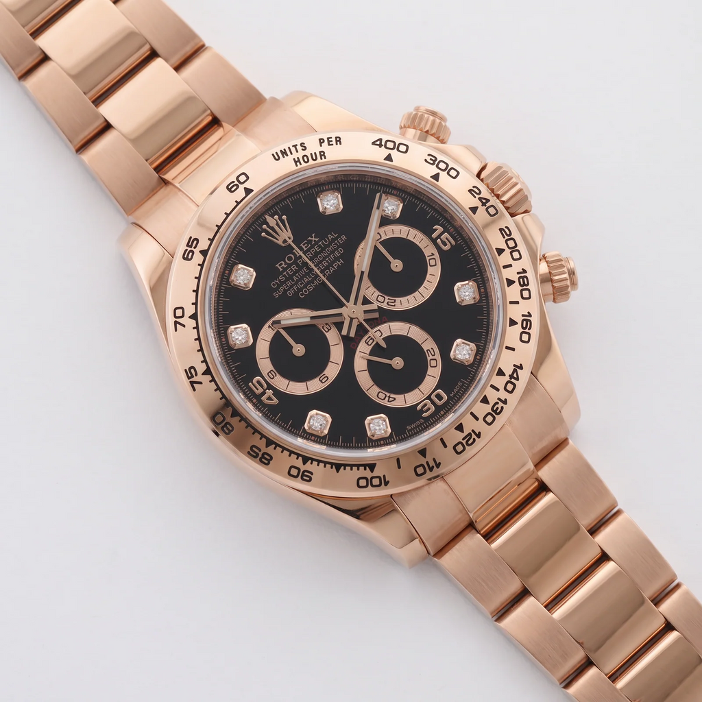Daytona Chronograph Black Dial Diamant Indizes 2021