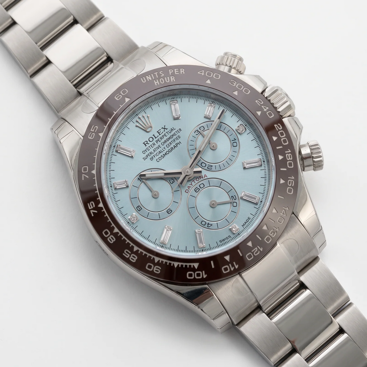 Daytona Platin Ice Blue Dial Baguette 2022